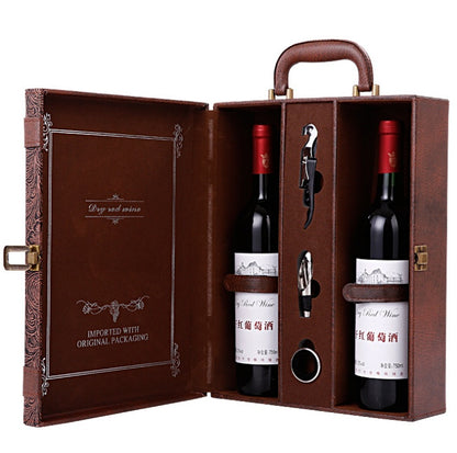 Creative Wine Box Läder Presentbox Handgjord Hem Kök Bar Tillbehör Inredning Lafite Vinhållare Vinförpackning Box Vänpresent