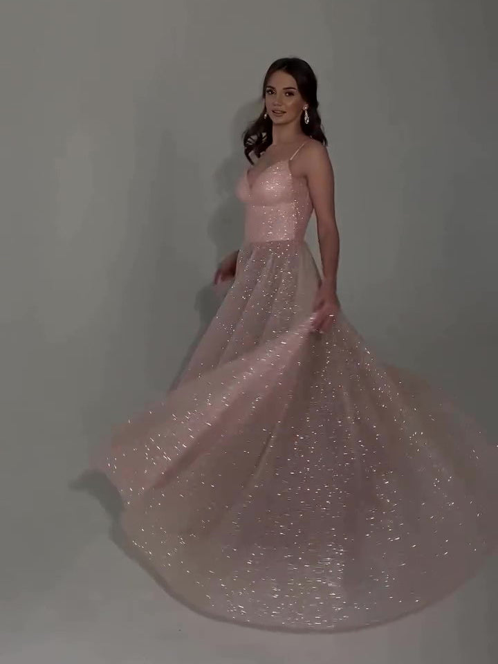 Sequined Backless Evening Dress - Elegant Design