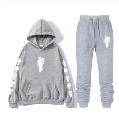 Hoodie print American singer Billie Eilish Hoodie men and women Harajuku hip hop Brilie Eilish sweatshirt set+ pants