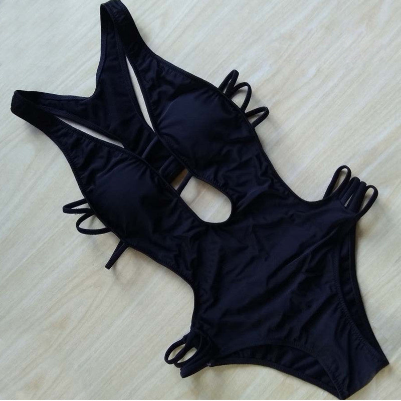 Mönstrad bikini i ett stycke för kvinnor