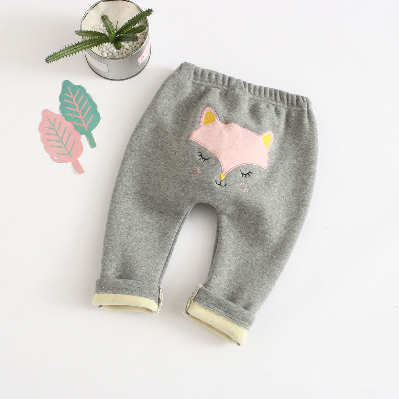 Children plus velvet padded pants