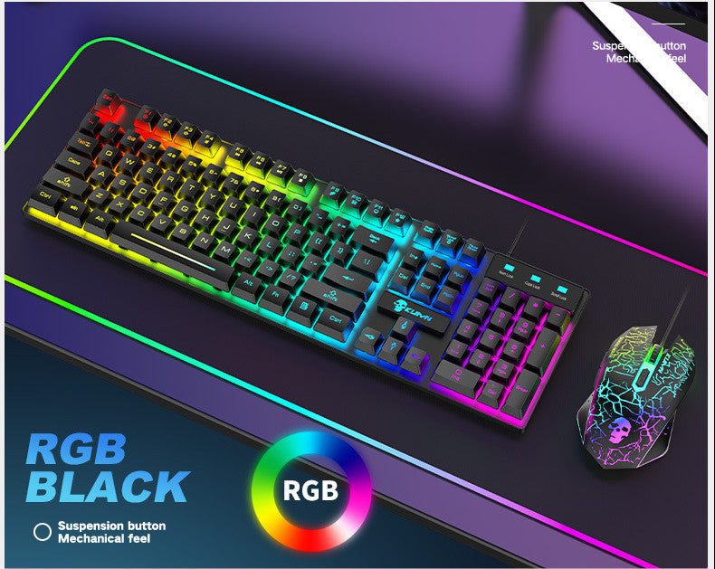 Kuiying T6RGB lysande tangentbord och mus set