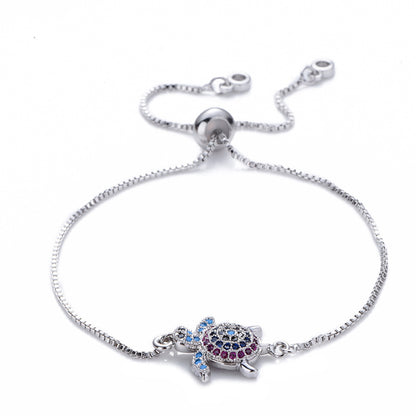 Sköldpaddor Armband Justerbart Glänsande Strass Glittrande Geometriskt Dam Flickor Havssköldpadda Armband Fina Smycken För Dejting