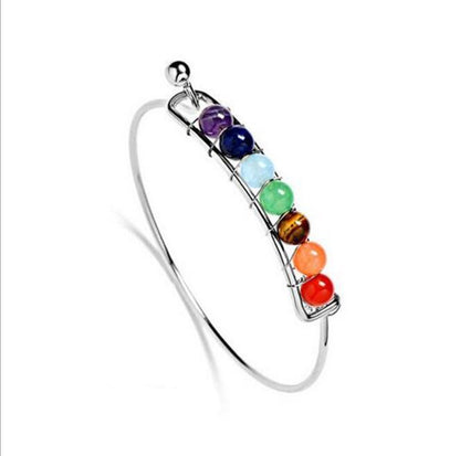 Boho berlock silverarmband naturstenar pärlor armband 7 chakra healing balans armband armband smycken presenter för kvinnor