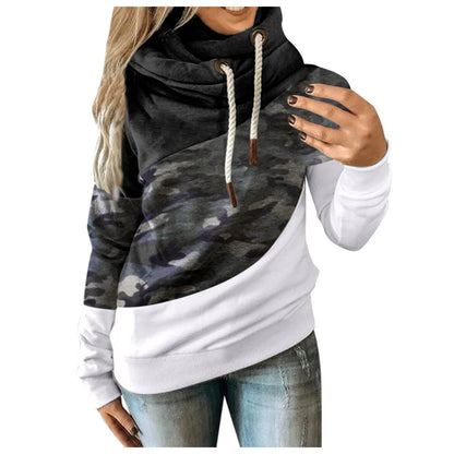 Sweat-shirt à capuche camouflage pour femme