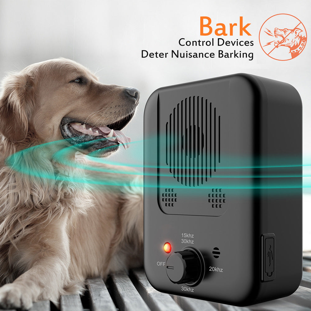 Husdjur Hund Anti-Balking Device Pet Dog Ultrasonic Anti Barking Halsband Repeller Utomhushundar Stoppa Ingen skällkontroll Utbildningsutrustning