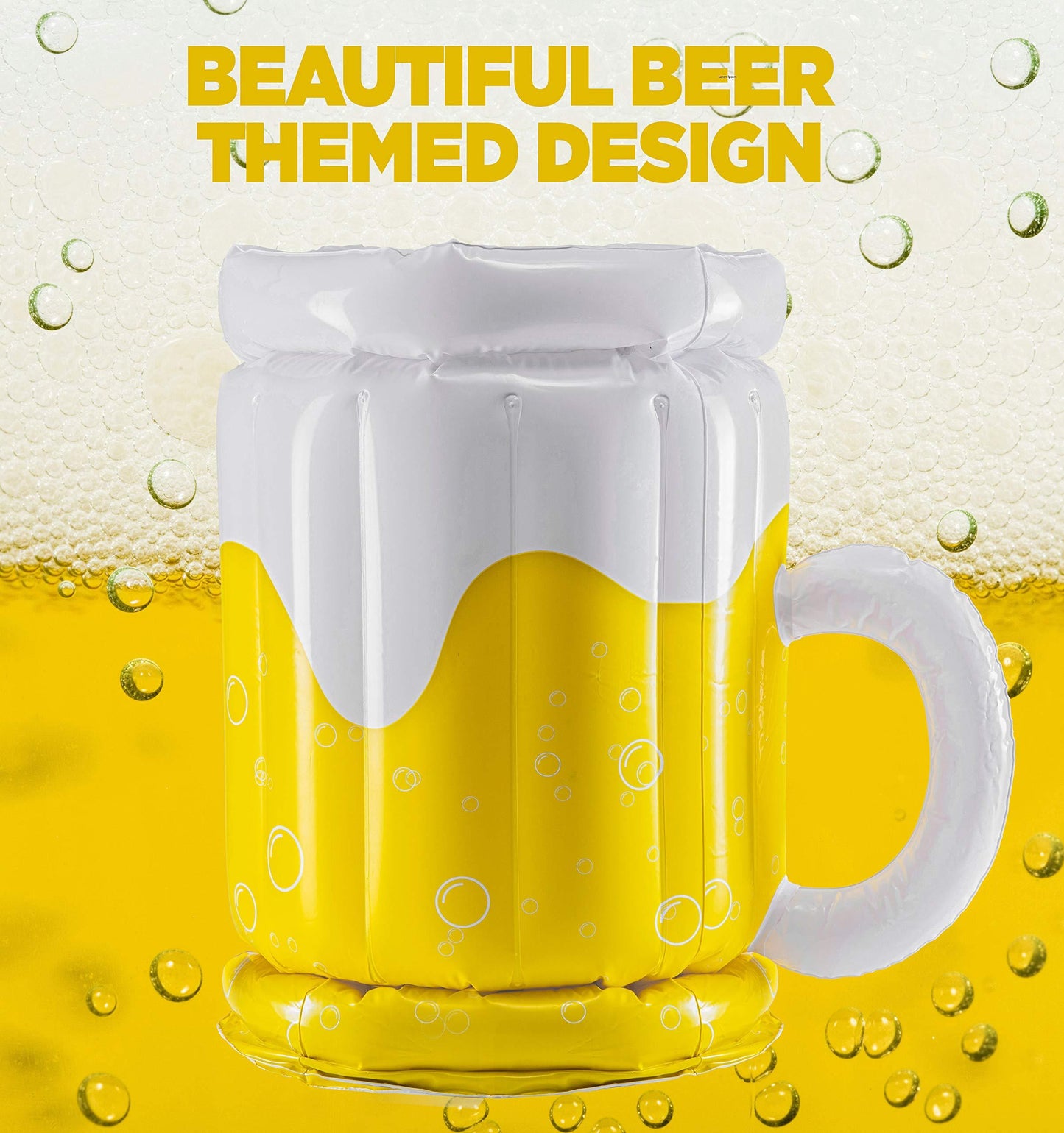 Inflatable Beer Mug Cooler Pool Float - Perfect for Summer Parties