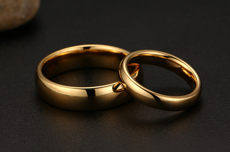 C it all Tungsten Carbide Couple Wedding Ring – Gold Tone