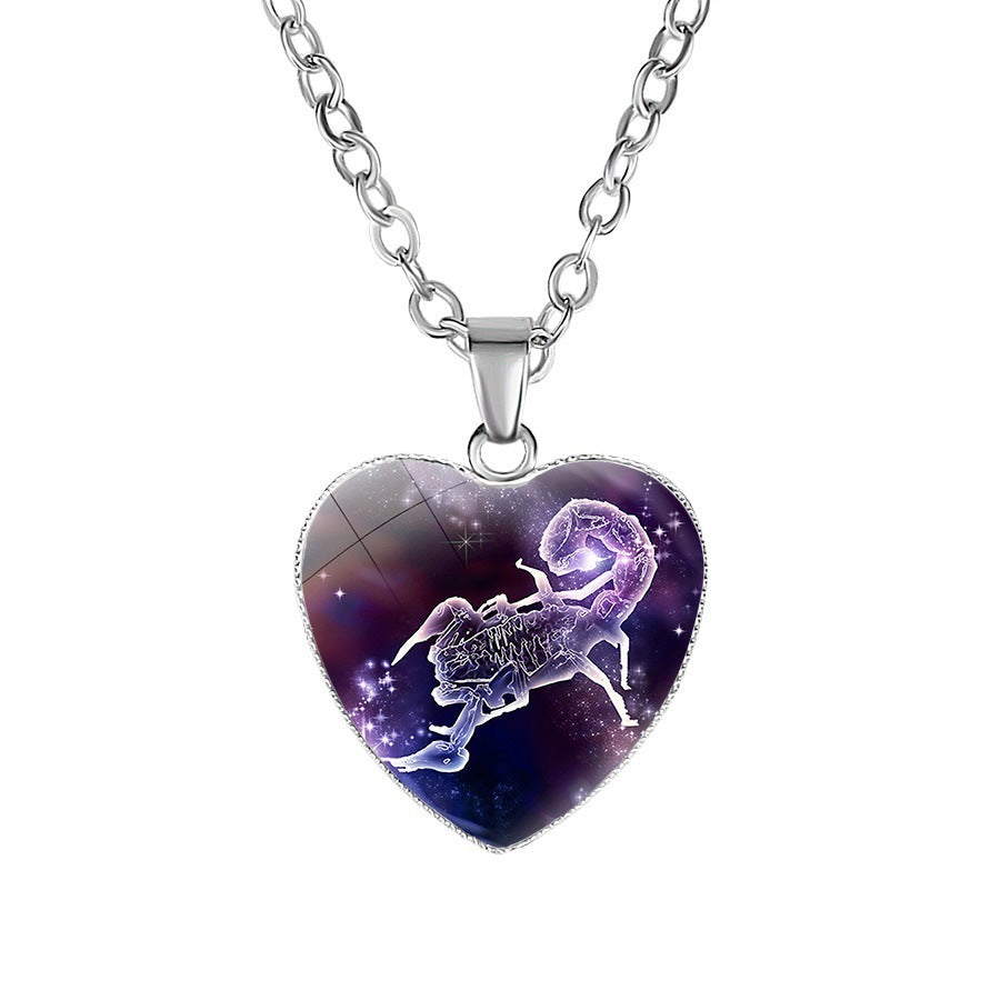 Kvinnors Zodiac Heart Pendant halsband