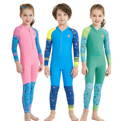 Combinaison de plongée à séchage rapide pour enfants, filles et garçons, combinaison de plongée en apnée à manches longues, taille de maillot de bain pour enfants, protection solaire 