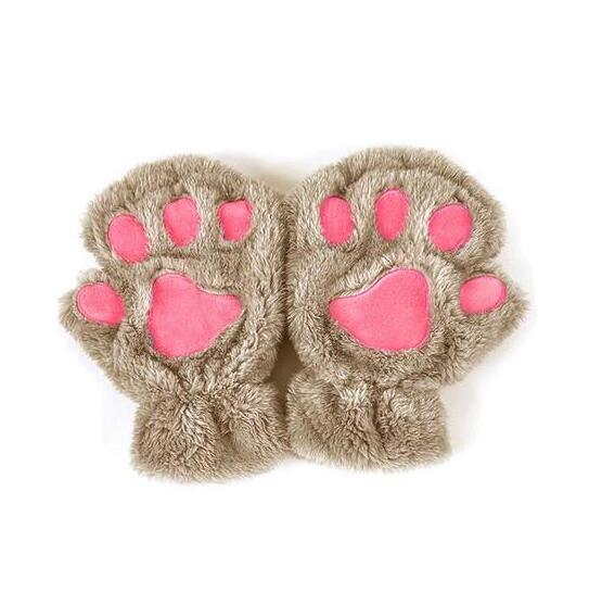 Vinter ljuvlig halv cover Paw Bear Cat Claw handskar Kort finger