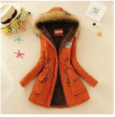 Thick Winter Jacket Women Large Size Long Section Hooded parka outerwear new fashion fur collar Slim padded cotton warm coat