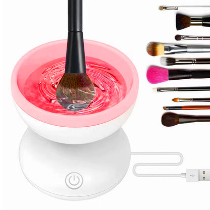 Machine portative de nettoyage de brosse de maquillage d'usb brosse cosmétique électrique nettoyant des outils de lavage pinceaux de maquillage propres automatiques