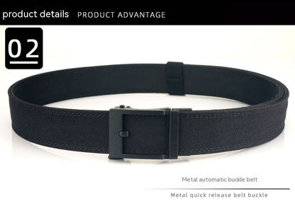 Men's Outdoor Casual Dual-Use Automatic Buckle Belt - Thickened Hardened Double-Layer