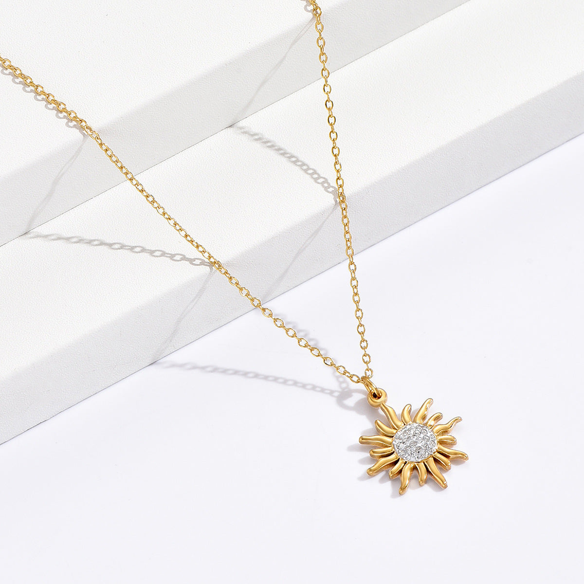 Gold SUNFLOWER Necklace For Women