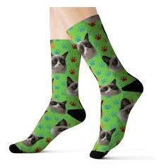 Personaliserad Custom Pet Head Print Socks för hundkat älskare