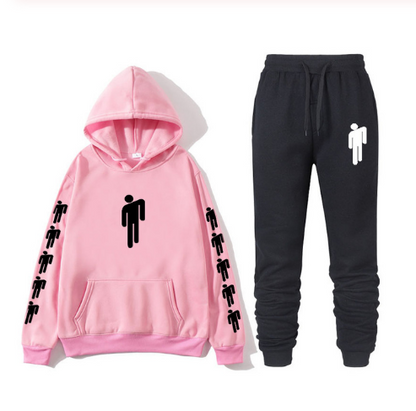 Hoodie print American singer Billie Eilish Hoodie men and women Harajuku hip hop Brilie Eilish sweatshirt set+ pants