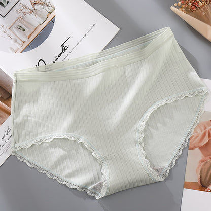 Antibacterial lace-edged panties