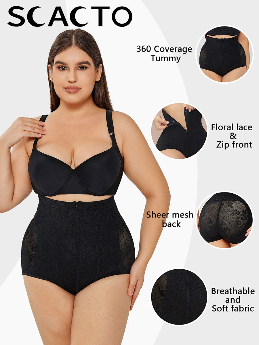 Tummy Control Underwear For Women Lace High Waisted Body Shaper