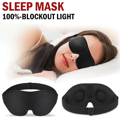 Masque de sommeil 3D pour hommes et femmes, masque pour les yeux, bandeau pour dormir, accessoires de voyage