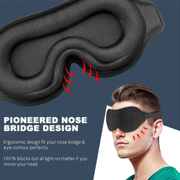 3D Sleep Mask For Men & Women Eye Mask For Sleeping Blindfold Travel Accessories