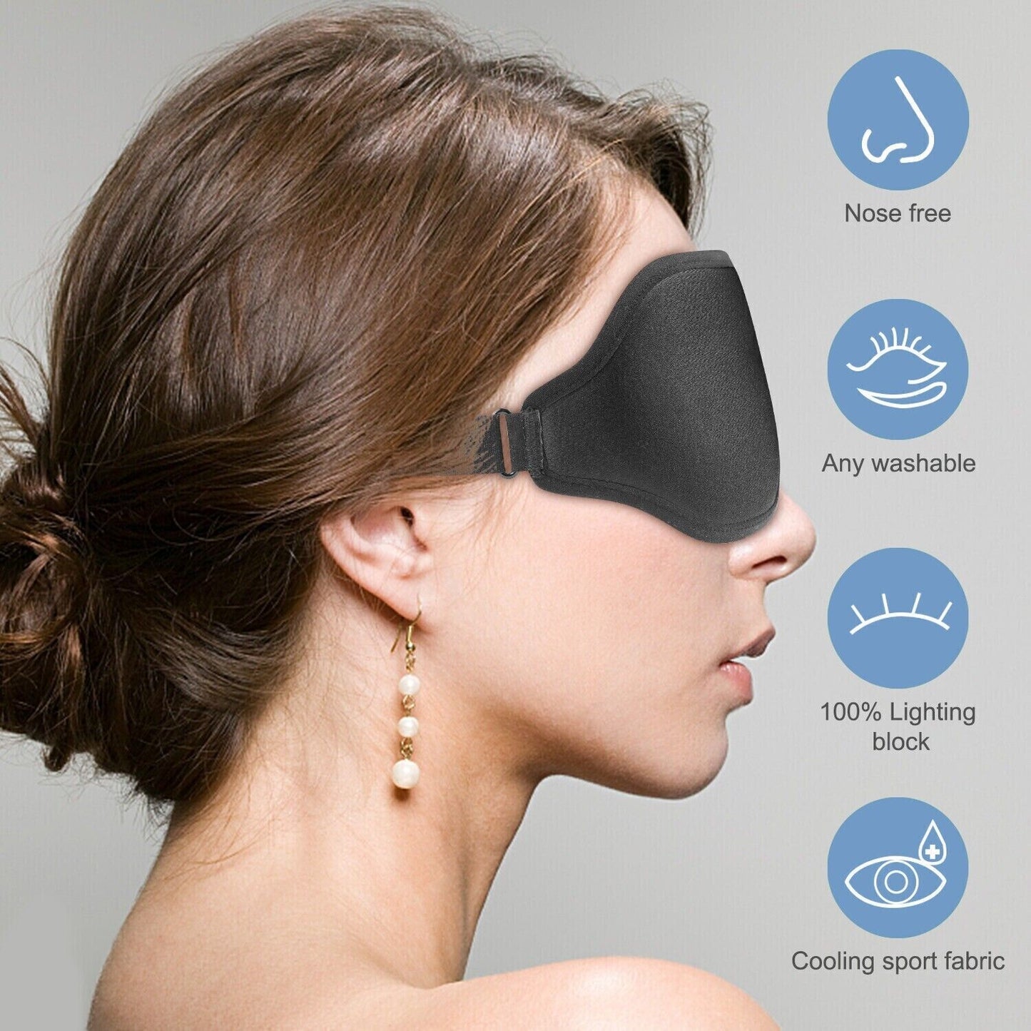 3D Sleep Mask For Men & Women Eye Mask For Sleeping Blindfold Travel Accessories