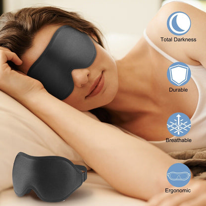 Masque de sommeil 3D pour hommes et femmes, masque pour les yeux, bandeau pour dormir, accessoires de voyage