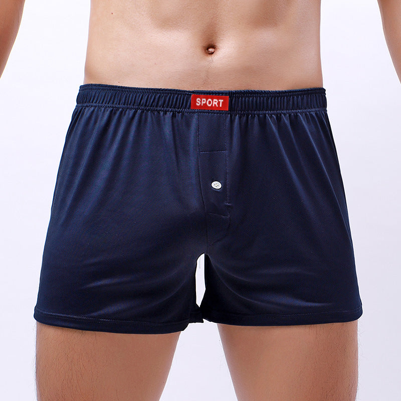 Loose Men's Underwear Breathable Fabric Silky Boxers