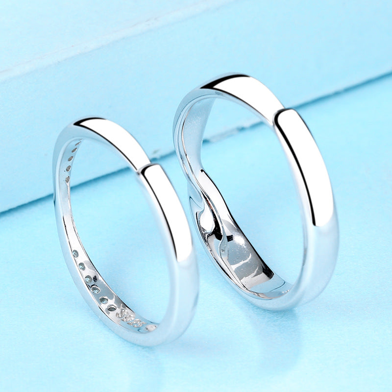 S925 Sterling Silver Couple Rings With Diamonds For Men And Women