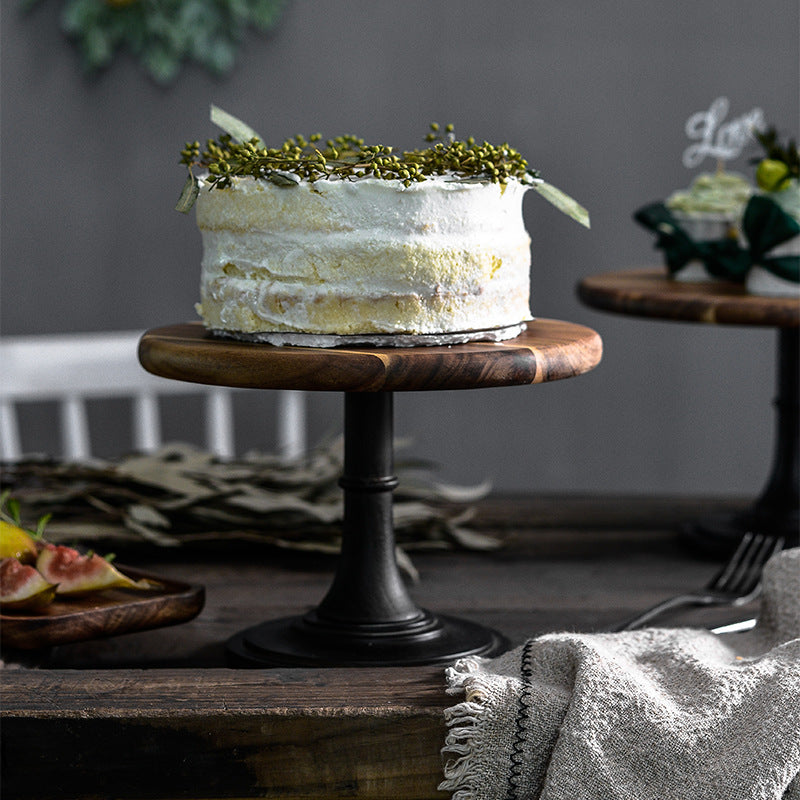 Solid wood tray dessert cake stand