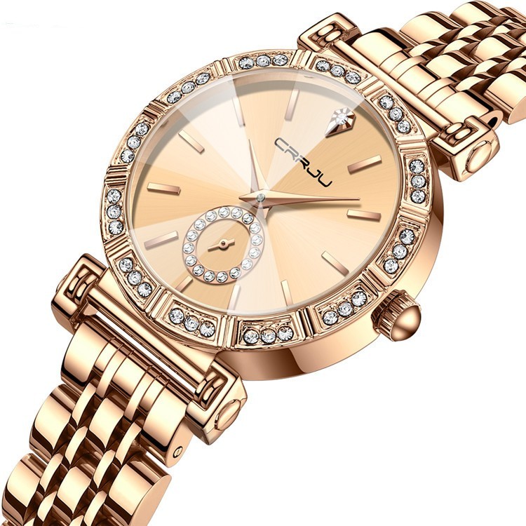 Women's Steel Belt Diamond-embedded Watch