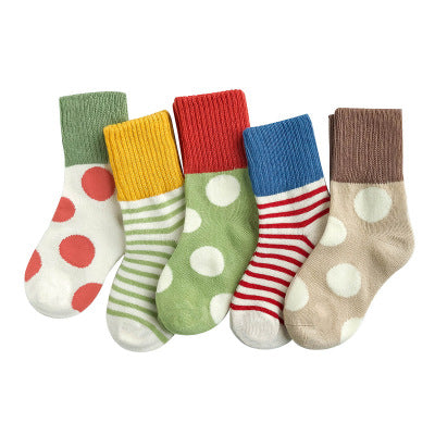 Embroidered striped baby socks cute animal baby cotton socks