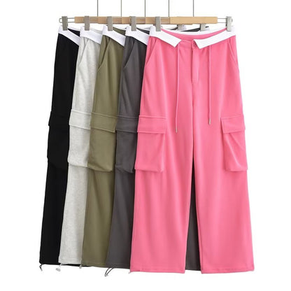 Hot Girl Loose Waist Straight Casual Pants For Women
