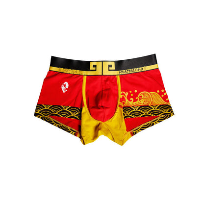 Boxer Pure Color Cotton Plus Size Boxer Briefs Men