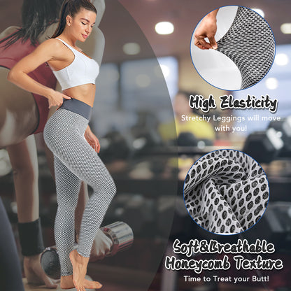 TIK Tok Leggings femmes collants d'entraînement de levage des fesses grande taille sport taille haute pantalon de Yoga gris clair