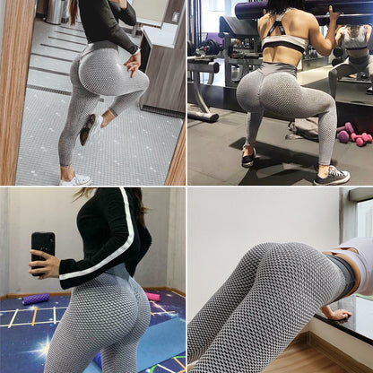 TIK Tok Leggings femmes collants d'entraînement de levage des fesses grande taille sport taille haute pantalon de Yoga gris clair