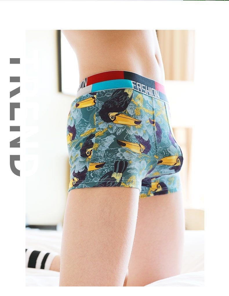 Trendy And Comfortable Men's Cotton Cartoon Printed Boxers