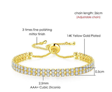 Mode Dubbelrad Zirkonarmband För Damer Strassarmband