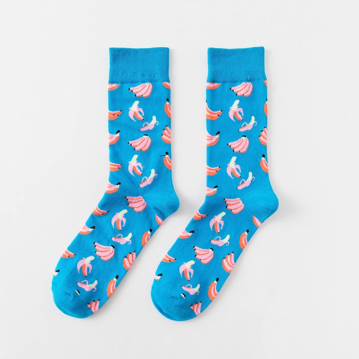 Happy tube socks fruit banana men's and women's socks