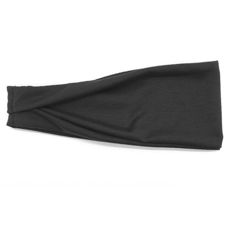 Sports stretch solid color striped running headband