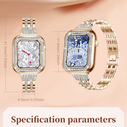 New Square Fashion Women Smart Wristwatch Diamond Waterproof