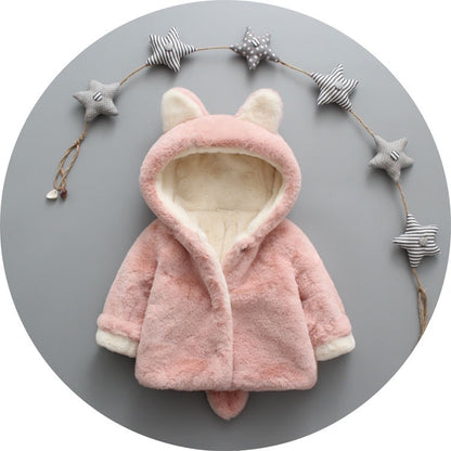 Children Thick Small Tail Faux Fur Coat