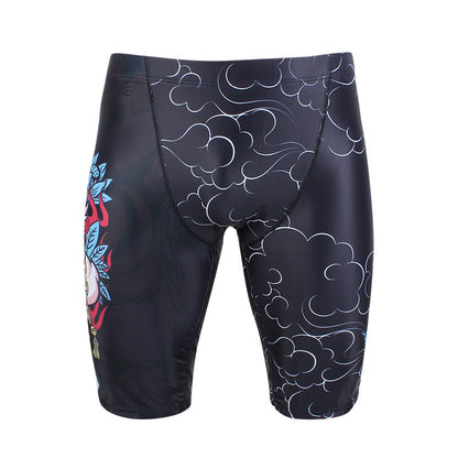 National Style Lion Series Cool Black Men's Swimming Trunks