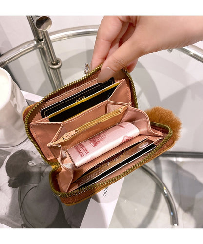 Women's Short Printing Color Contrast Korean Style Bag Wallet