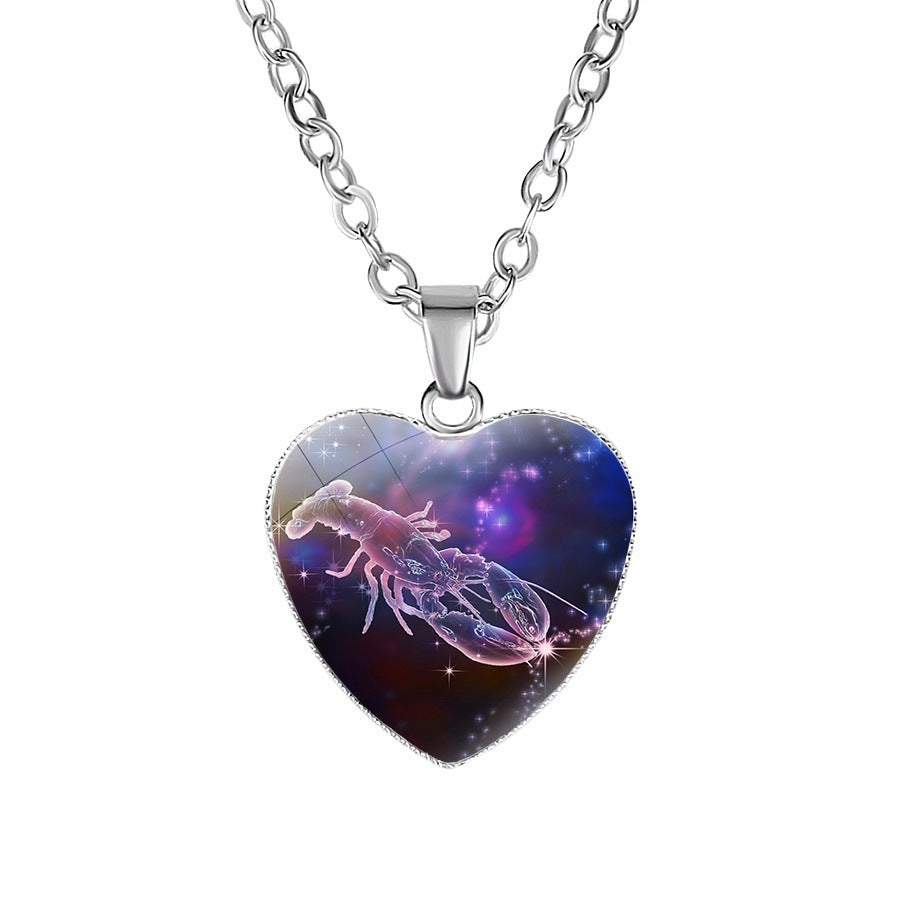 Kvinnors Zodiac Heart Pendant halsband