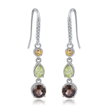 Fashionable Elegant Natural Gemstone Earrings S925 Silver