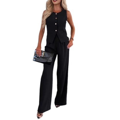 Women's Clothing - Stylish Vest and Pants Set