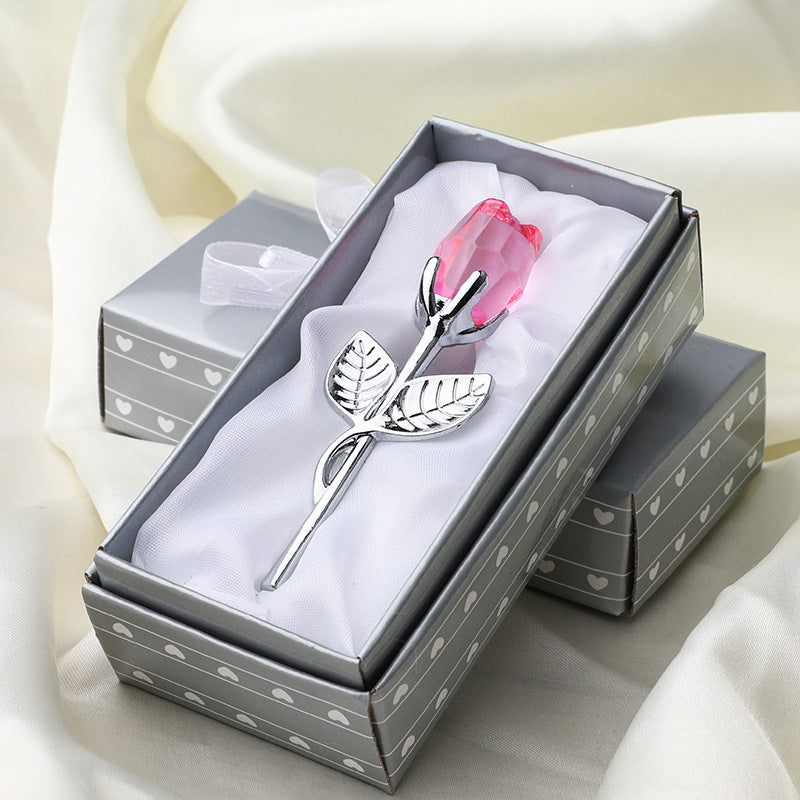 Crystal Metal Rose Valentine's Day Small Gift Wedding