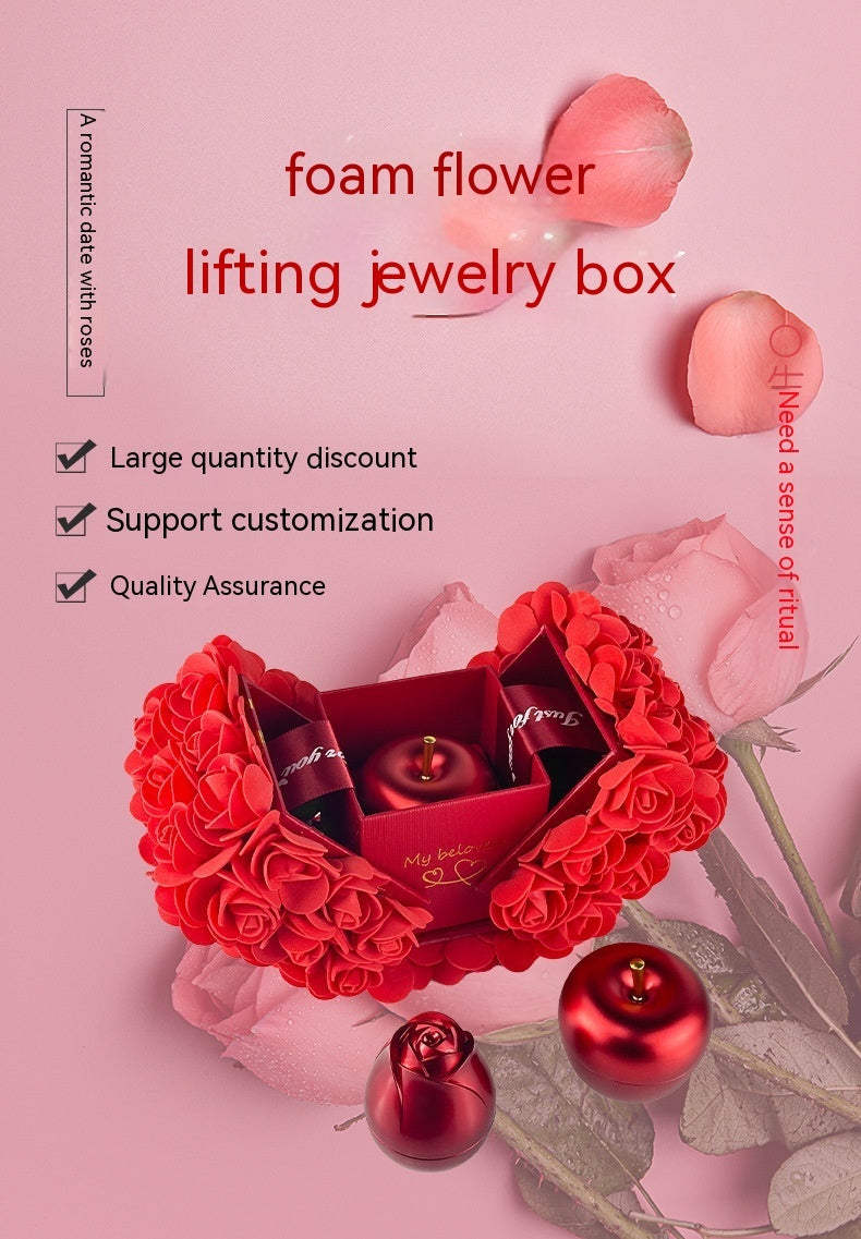 Saint Valentin Cadeau Savon Rose Coffret Cadeau Cristal Pendentif Collier Fleur Éternelle Coffret À Bijoux Cadeau D'anniversaire De Mariage Pour Petite Amie