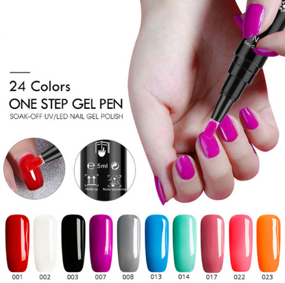 3 i 1 Gel Nagellack Pen Glitter One Step Nail Art Gel Polish Hybrid